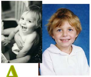 Age four and a
half and one.